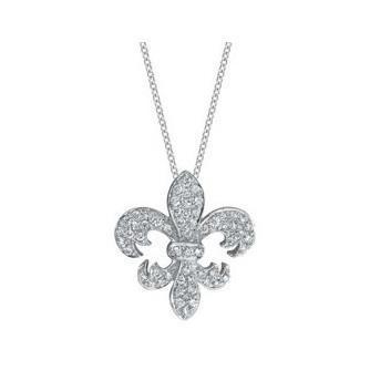 Fleur de Lis Diamond Pendant Necklace deBebians