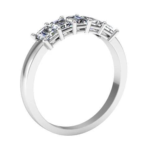 Forever One Emerald Cut Moissanite Five Stone Ring Moissanite Wedding Rings deBebians 