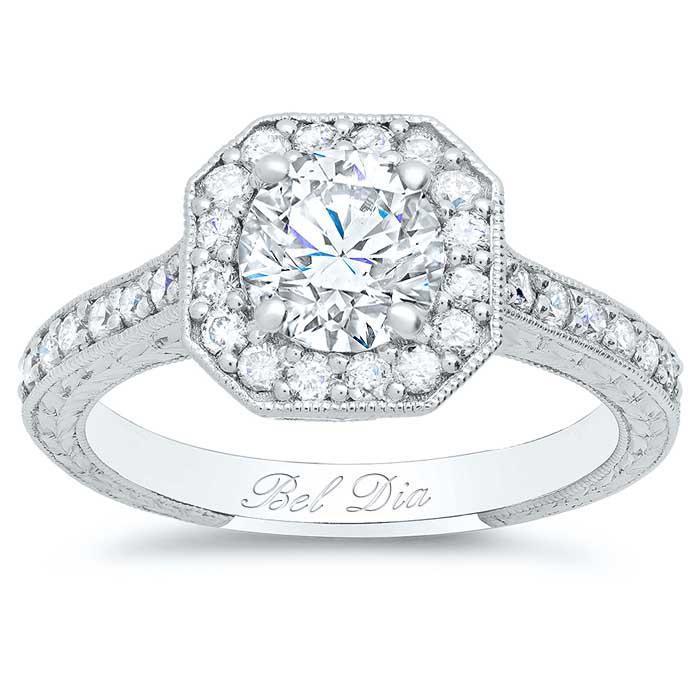 Circle diamond square halo Clearance