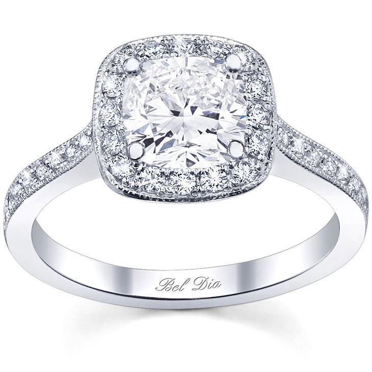 Square Halo Pave Engagement Ring with Peek-a-Boo Diamonds – deBebians