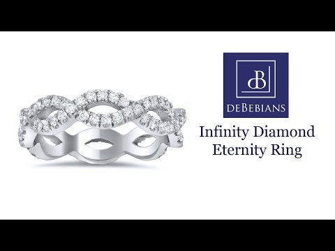 0.75 cttw Round Two Row Pave Set Diamond Eternity Ring