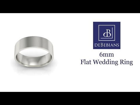 6mm Flat Wedding Ring in 14k