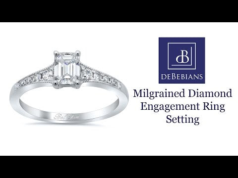 Milgrained Diamond Engagement Ring Setting