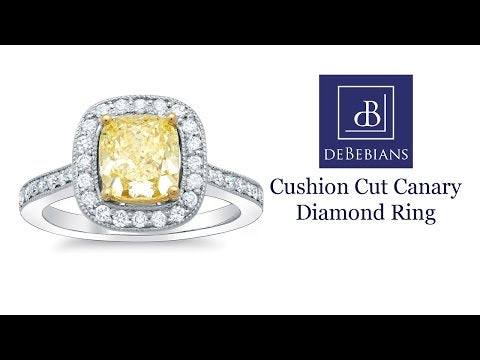 Cushion Cut Canary Diamond Ring