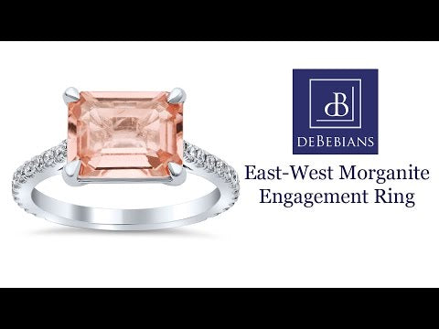 East-West Morganite Engagement Ring