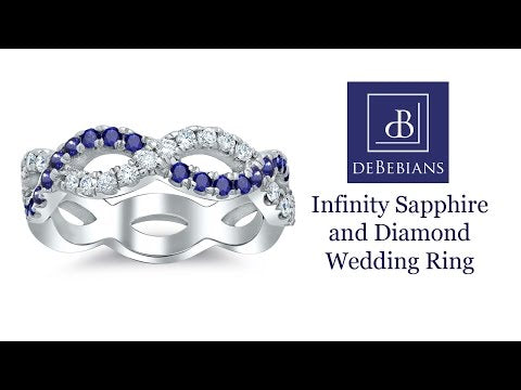 Infinity Sapphire and Diamond Wedding Ring