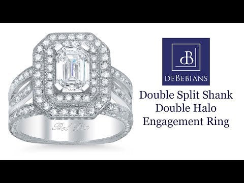 Double Halo Engagement Ring 2.30 cttw