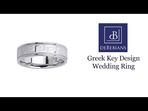 6.5mm Greek Key Design Wedding Ring