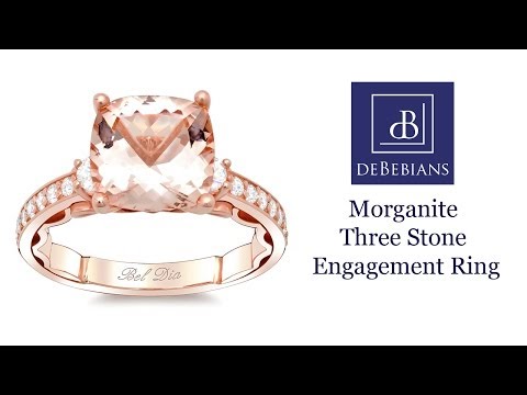 Morganite Three Stone Engagement Ring