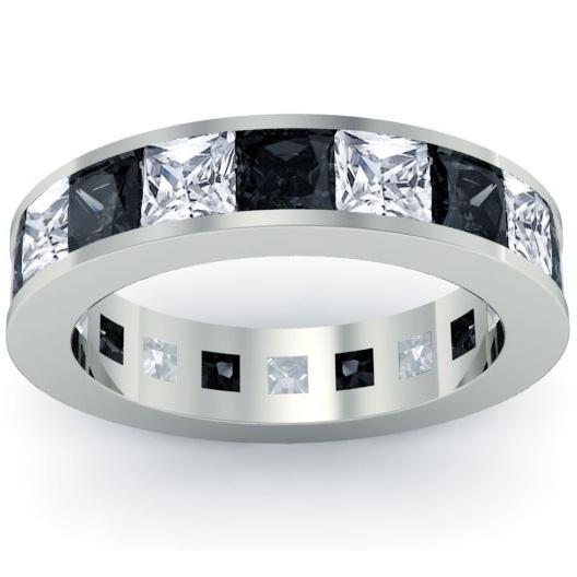 Men's Black and White Diamond Eternity Ring , Rings, deBebians 