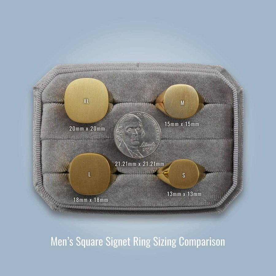Men's Square Signet Ring - Extra Large Signet Rings deBebians 