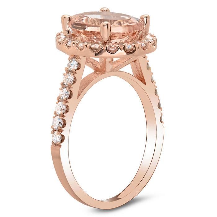 Morganite Rose Gold Art Deco Engagement Ring Rose Gold & Morganite Engagement Rings deBebians 