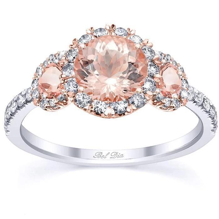 3 stone shop morganite ring