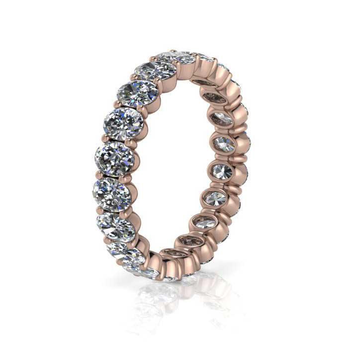 Oval Shared Prong Diamond Eternity Band - 2.40 carat Diamond Eternity Rings deBebians 