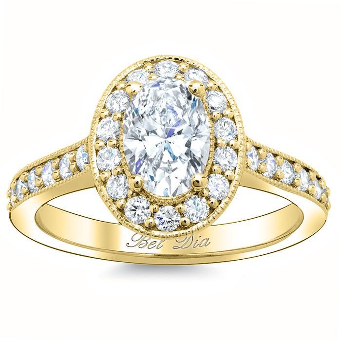 Oval Halo Pave Engagement Ring Setting Halo Engagement Rings deBebians 