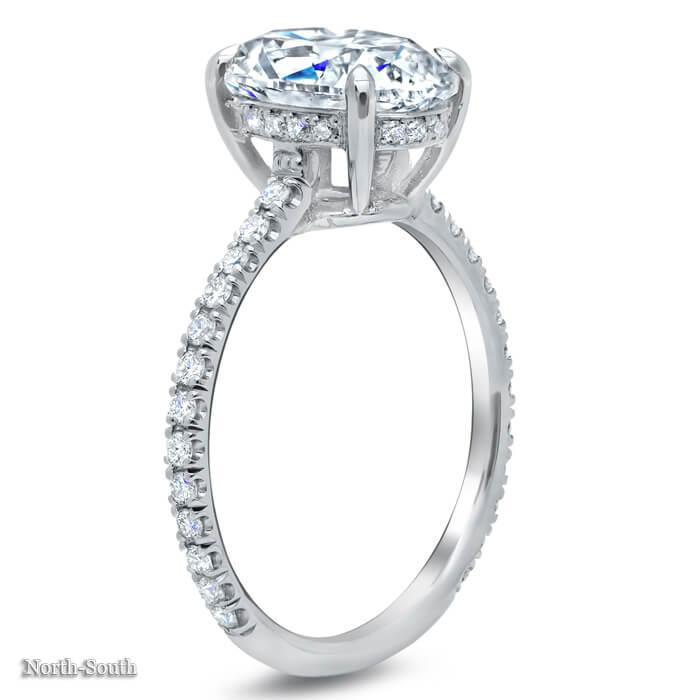 Oval Pave Engagement Ring Diamond Accented Engagement Rings deBebians 