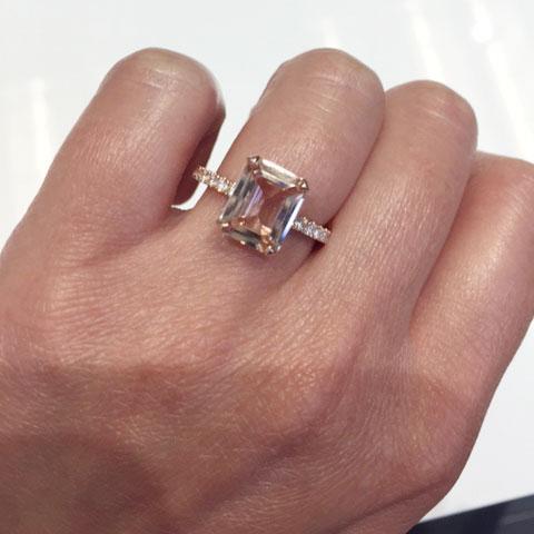 Emerald Morganite Engagement Ring