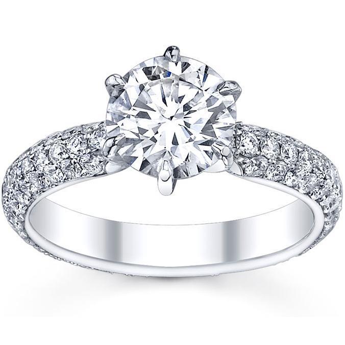 Triple row diamond engagement ring Clearance