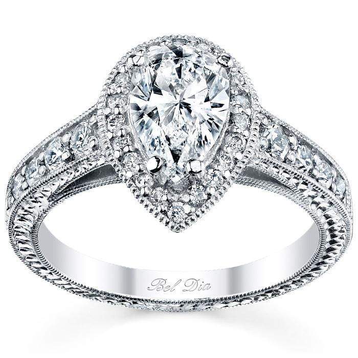 Halo pear shaped diamond engagement rings Clearance