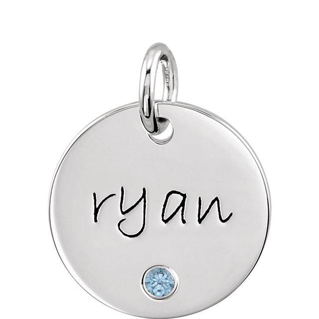 Personalized Name and Birthstone Pendant Necklace Personalized Necklaces deBebians 
