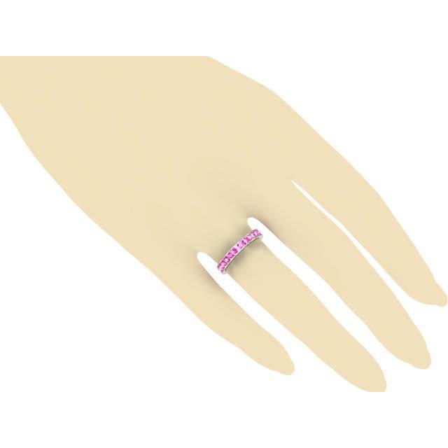 Pink Sapphire Eternity Ring in Channel Setting Gemstone Eternity Rings deBebians 
