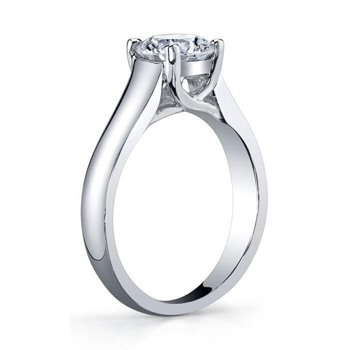 Round Cut Trellis Solitaire Diamond Ring 3.5mm Solitaire Engagement Rings deBebians 