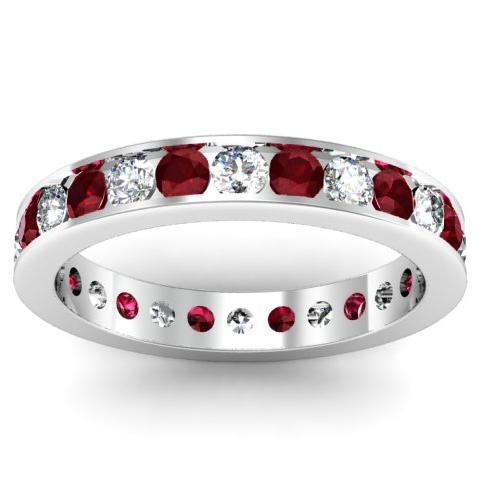 Garnet and diamond wedding band Clearance
