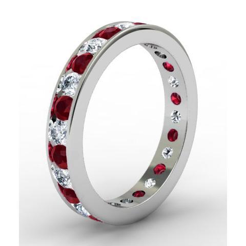 Channel set deals garnet ring