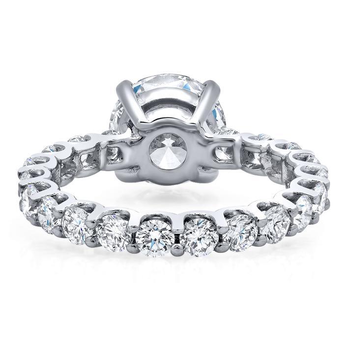 Round Diamond Eternity Engagement Ring Diamond Accented Engagement Rings deBebians 