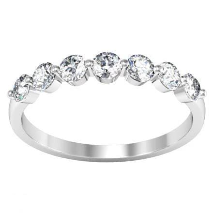 Seven Stone Round Diamond Ring (0.55 cttw) Diamond Wedding Rings debebians 