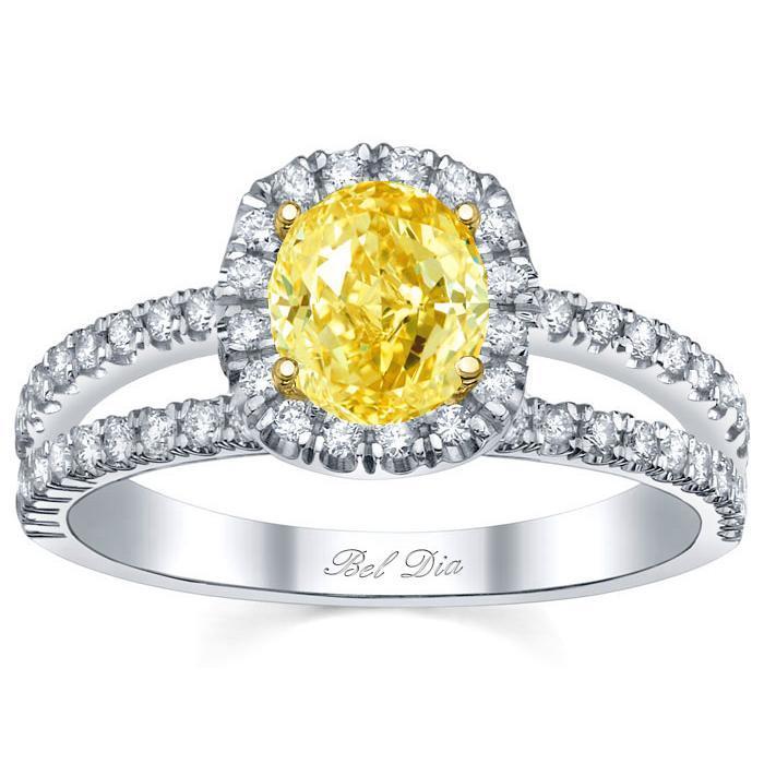 Split Shank Canary Diamond Engagement Ring Yellow Diamond Engagement Rings deBebians 
