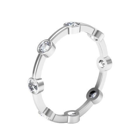 Round Brilliant Cut Bezel Set Diamond Eternity Ring - 0.16 carat Diamond Eternity Rings deBebians 