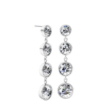Tapered Dangling Diamond Earrings Gift Ideas Over $1500 deBebians 