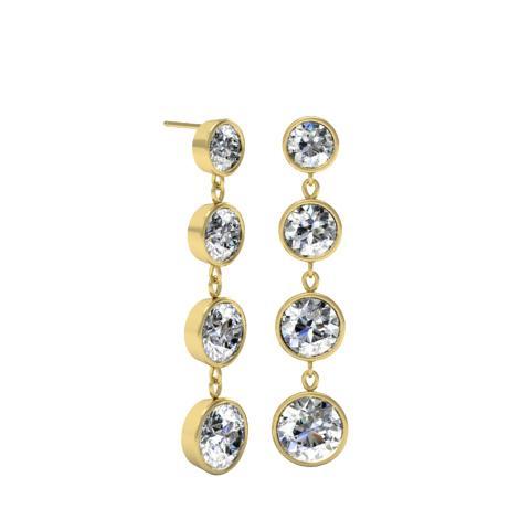 Tapered Dangling Diamond Earrings Gift Ideas Over $1500 deBebians 