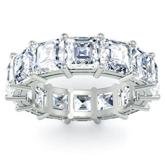 Asscher Cut Shared Prong Diamond Eternity Band - 7.00 carat Diamond Eternity Rings deBebians 