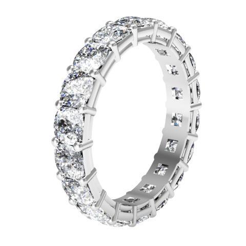 Cushion Cut Shared Prong Diamond Eternity Band - 4.75 carat - SI Clarity Diamond Eternity Rings deBebians 