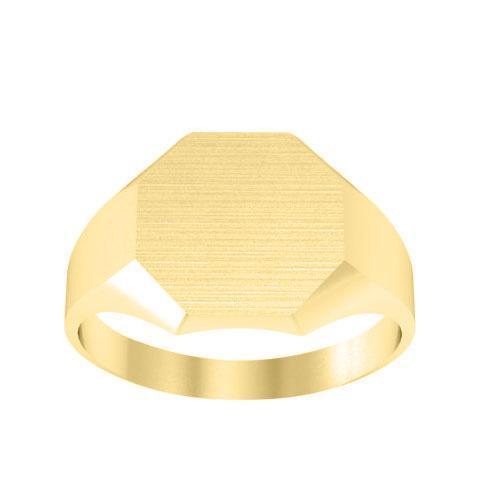 Yellow Gold Signet Ring, Square Brush Top - Polished – Marke Fine Jewelry