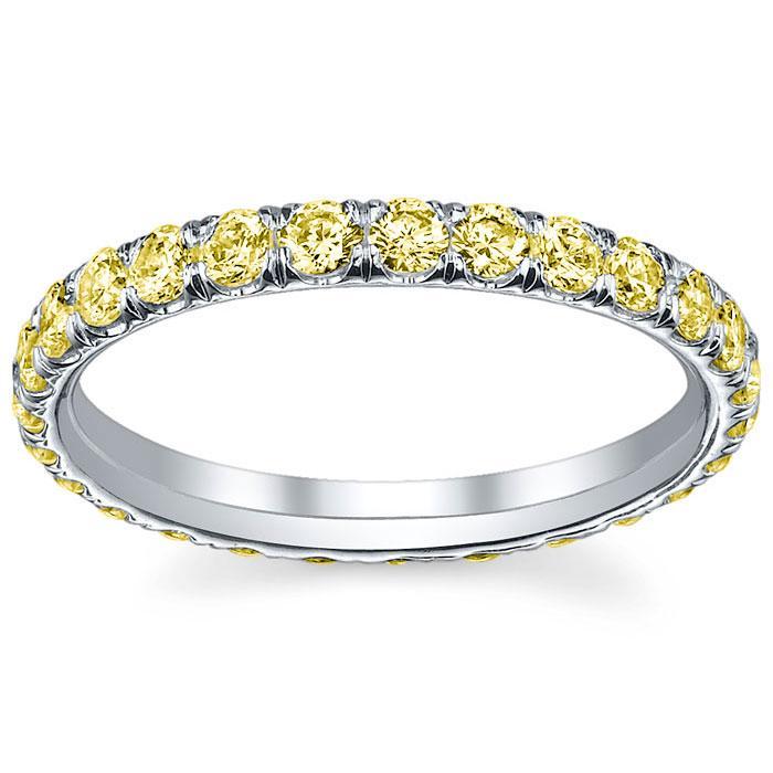 Yellow diamond eternity band ring Clearance