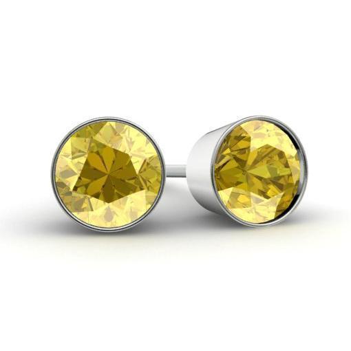 Yellow Sapphire Studs Gemstone Stud Earrings deBebians 