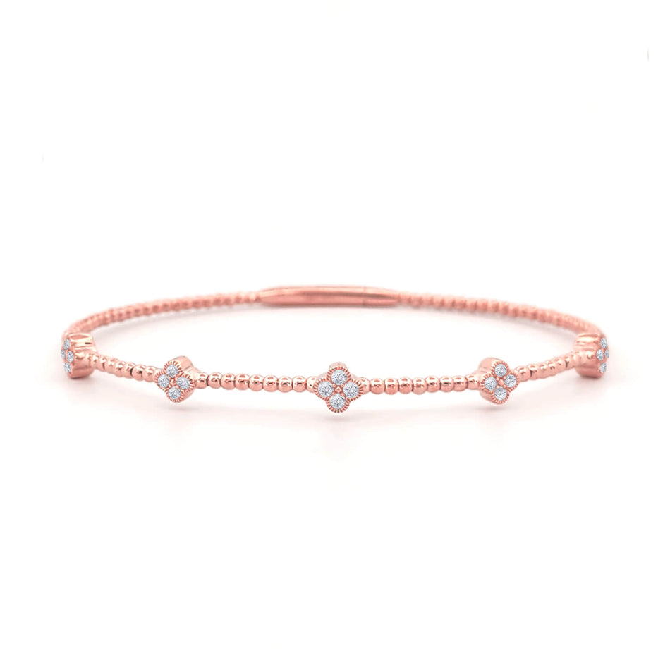 Flower Bead Flex Diamond Bangle