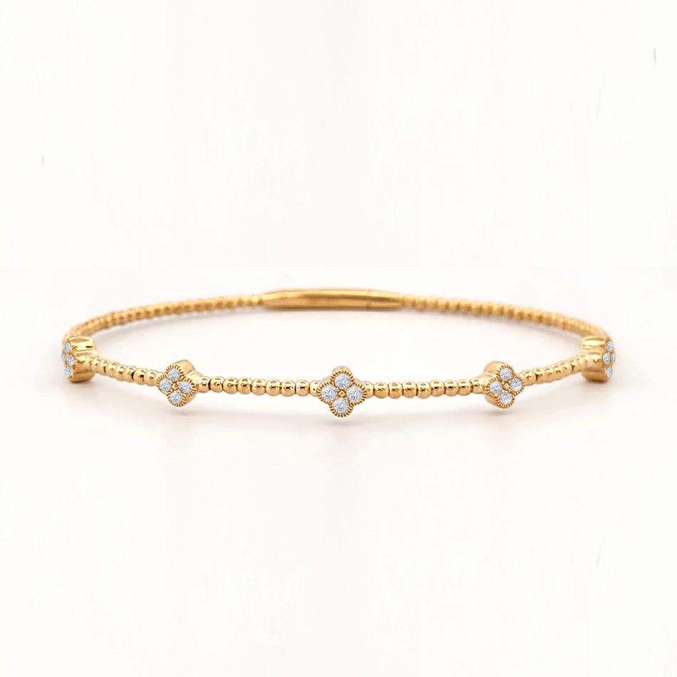 Flower Bead Flex Diamond Bangle