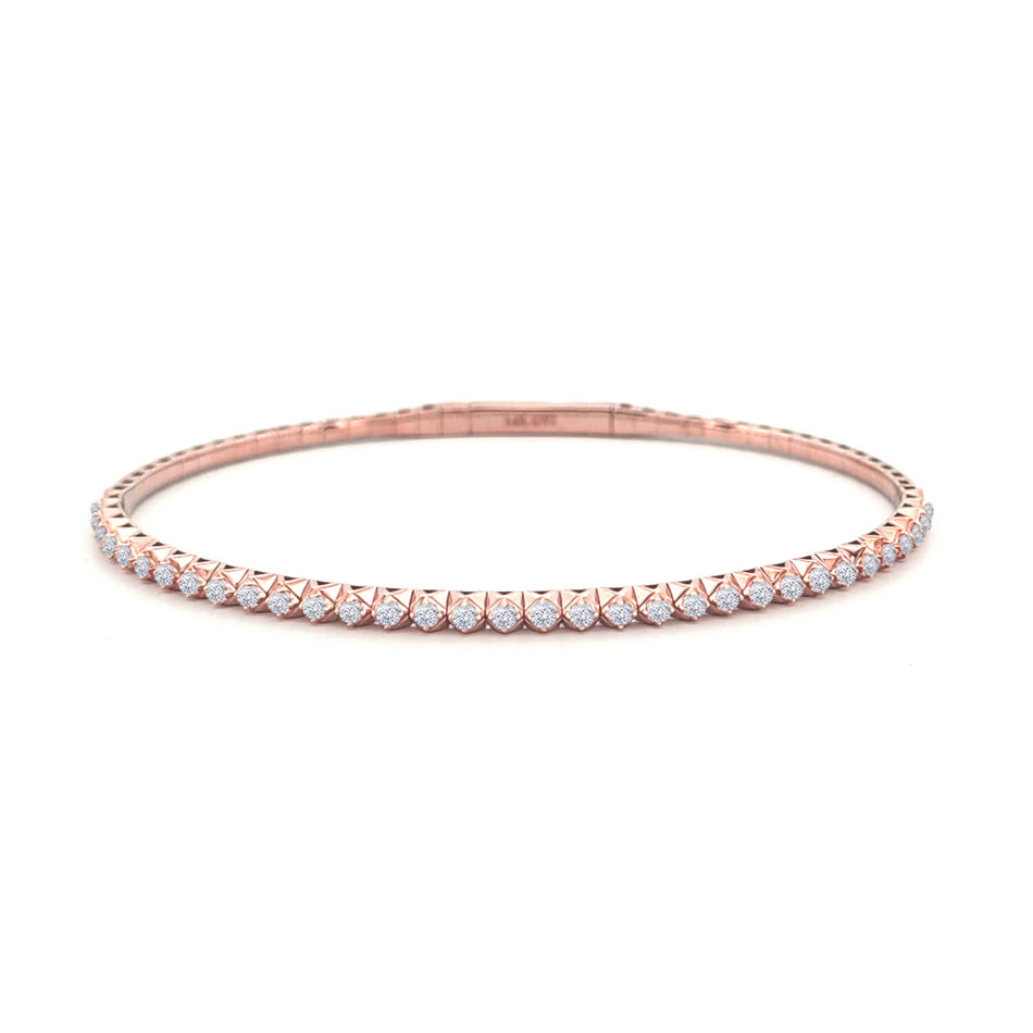 Pyramid Flex Diamond Half Eternity Bangle