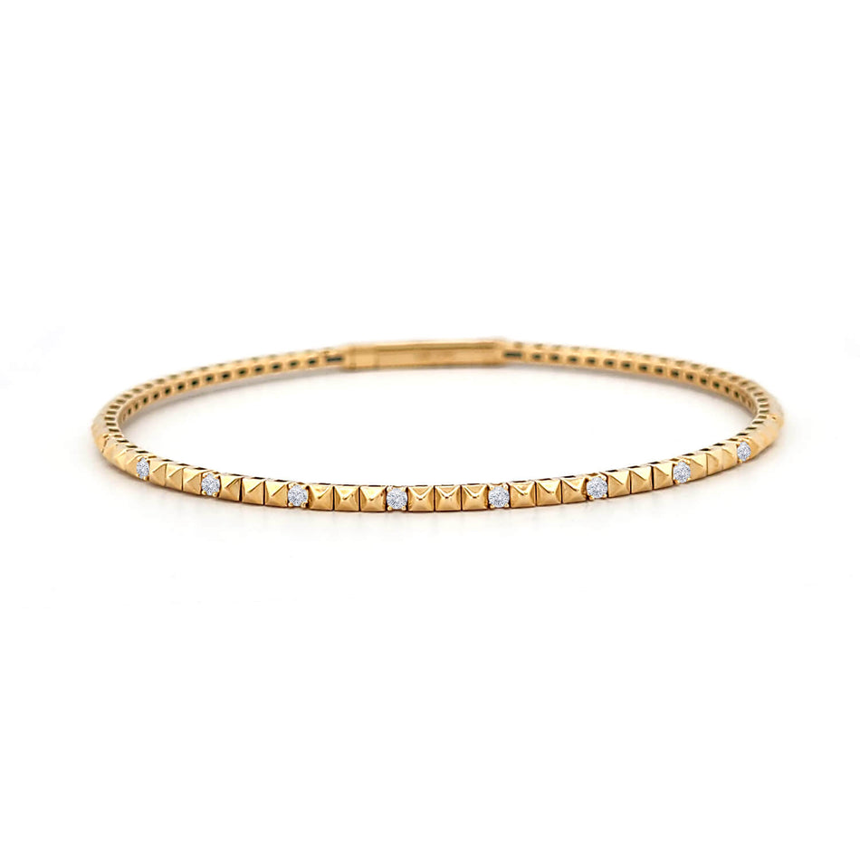 Pyramid Flex Diamond & Gold Eternity Bangle