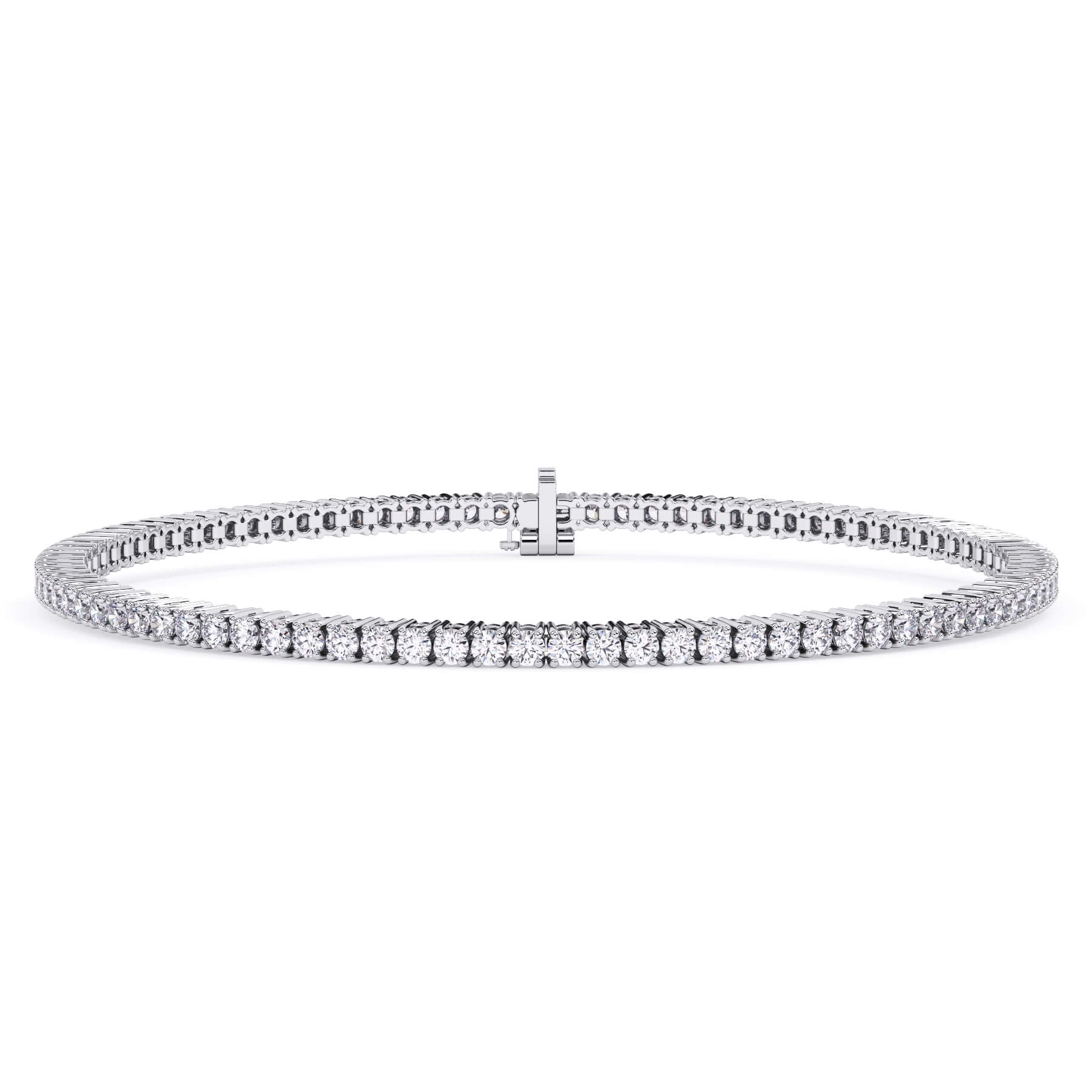2 cttw Lab Diamond Tennis Bracelet - Gold & Platinum – deBebians display picture 3