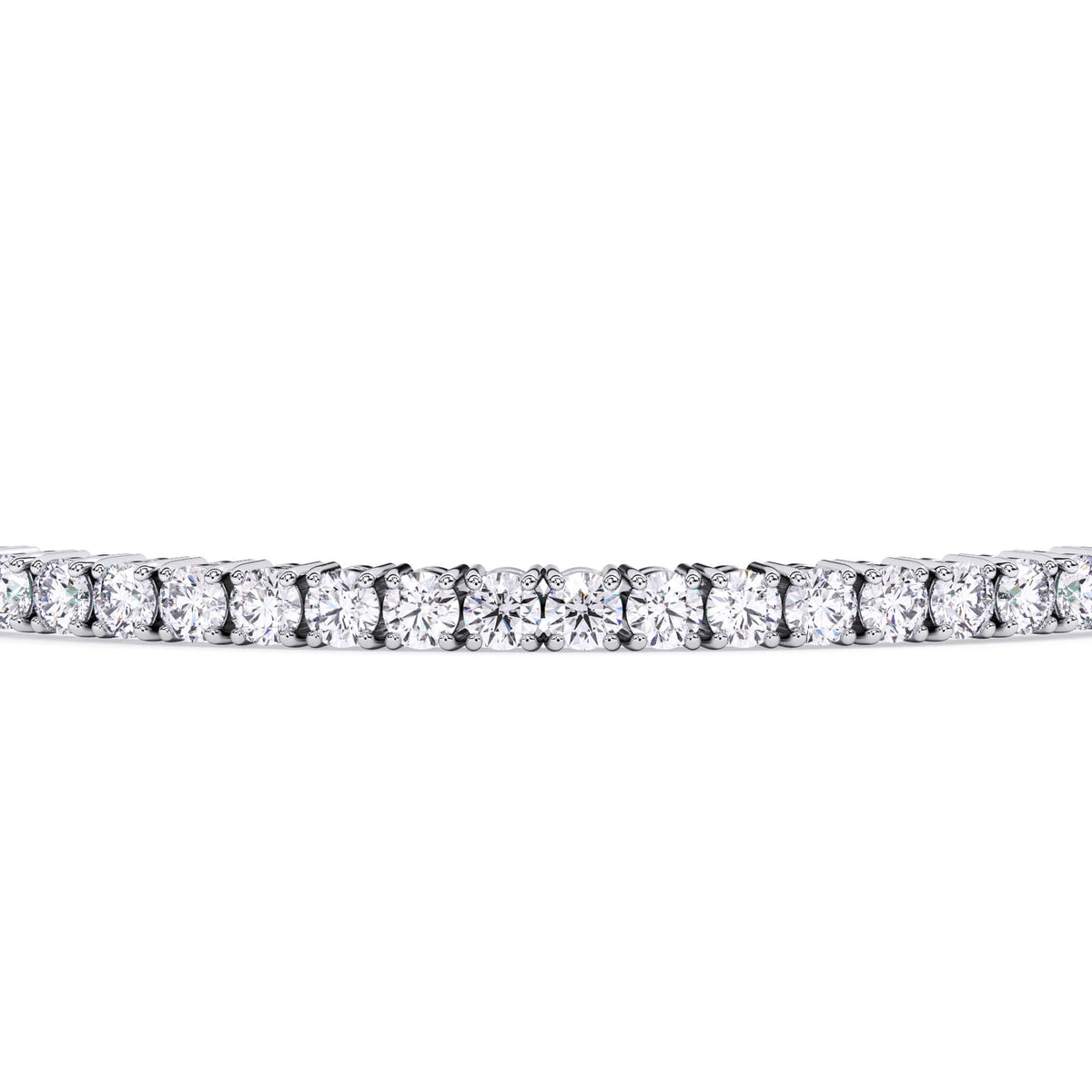 5 Carat Lab Grown Diamond Tennis Bracelet Shown in White Gold