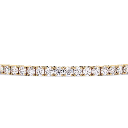 5 Carat Lab Grown Diamond Tennis Bracelet Shown in Yellow Gold