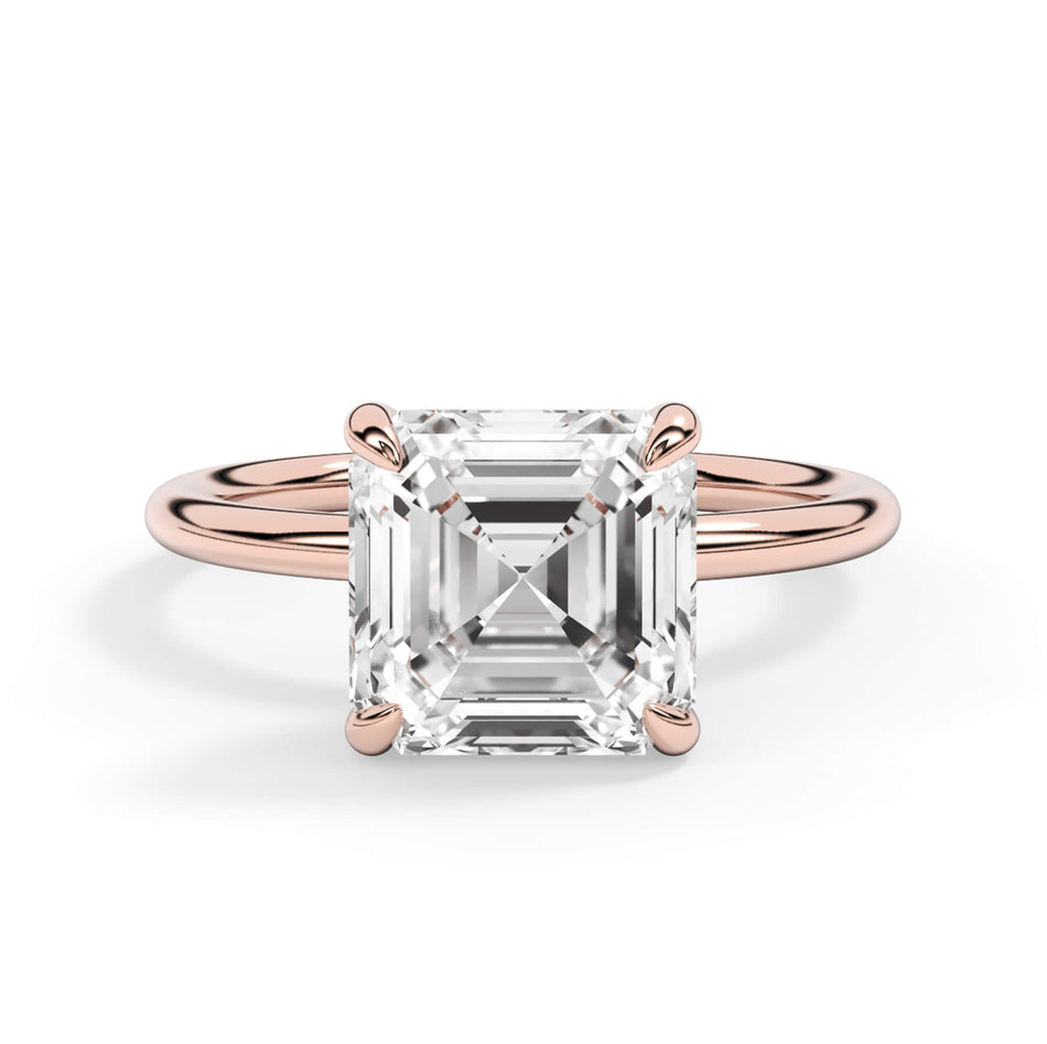 Classic Solitaire Style Engagement Ring with Diamond Basket