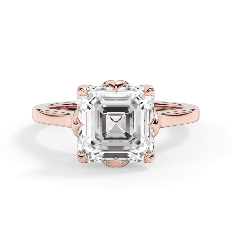 Lattice Style Petal Solitiare Engagement Ring Setting