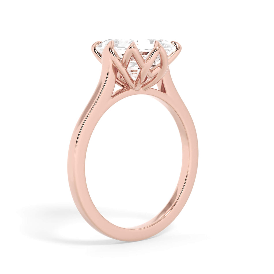 Lattice Style Petal Solitiare Engagement Ring Setting