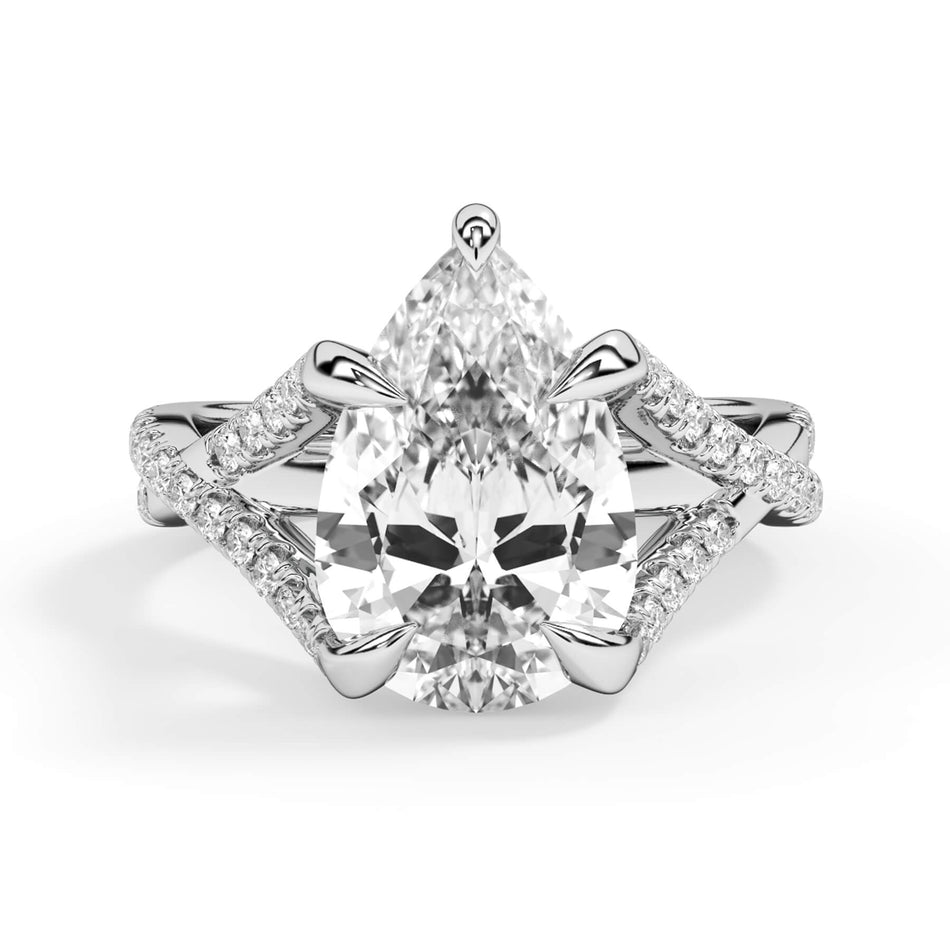 Twisted Double Shank Engagement Ring